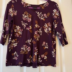 J. Jill Purple Floral Women's Blouse